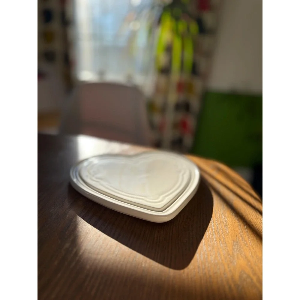 Pfaltzgraff Heart Trivet | Ivory Stoneware | Neutral Cottage Kitchen Decor